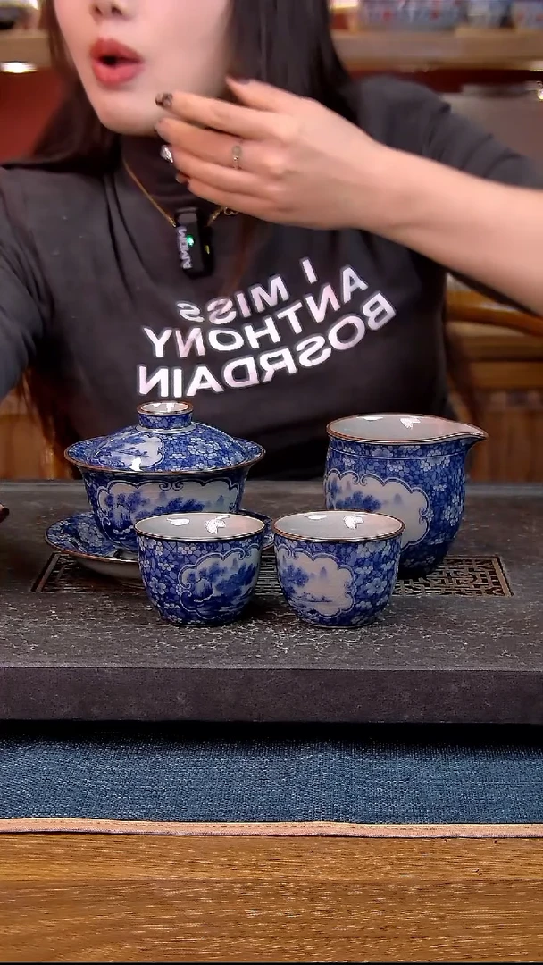 简装家用款4件套 老陶泥开片纹陶瓷茶具