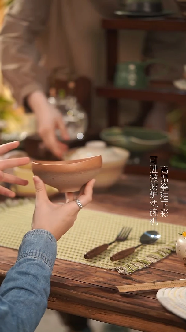 摆件陶景德镇手作餐具@@