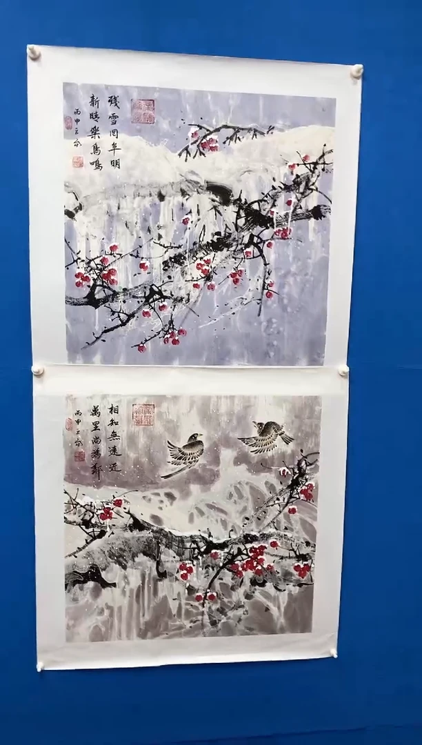 【闪购商品】国画张巨富  雪梅一套二张