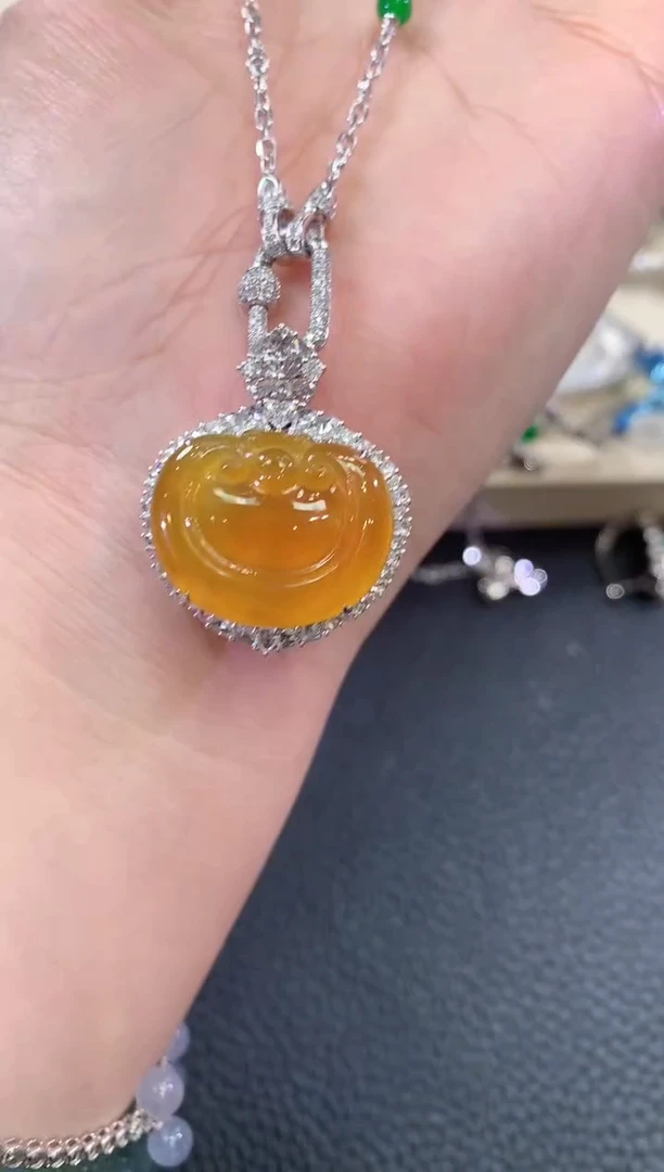 【闪购商品】翡翠吊坠(不含链)18K金镶嵌B143