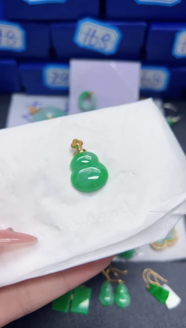 【闪购商品】翡翠颈饰18K金镶嵌Y缅料A货/支持复检/一件