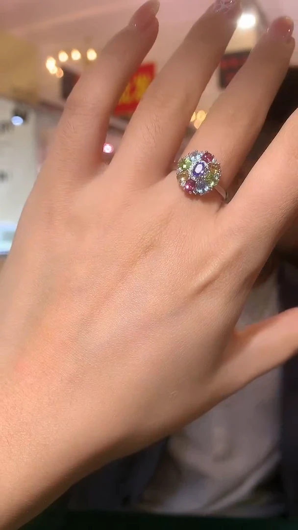 银S925镶嵌戒指水晶【宝石世家严选】