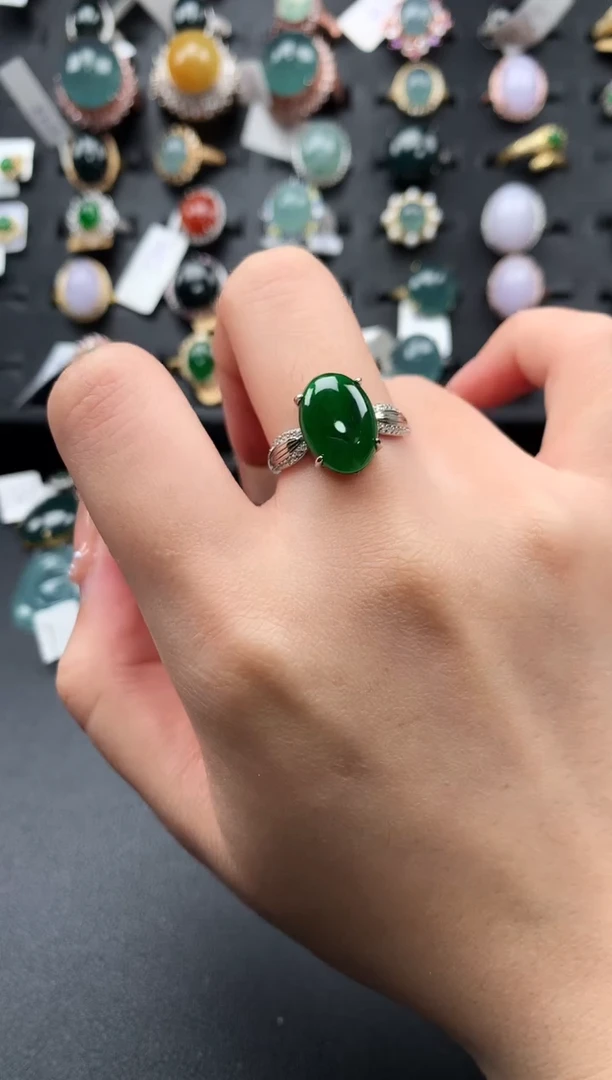 【闪购商品】翡翠戒指银S925镶嵌521411