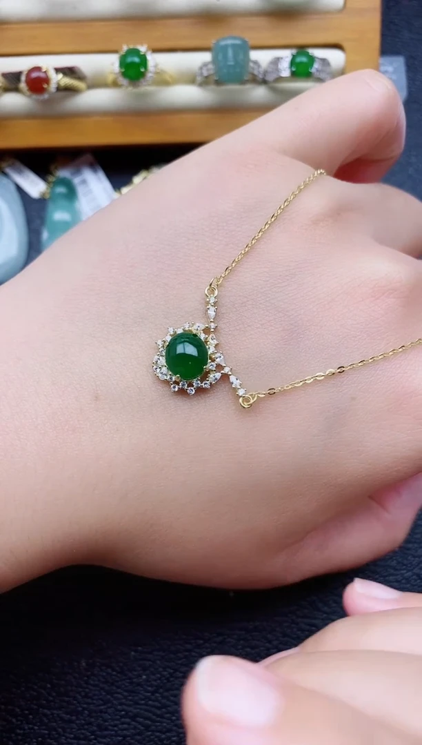 银S925镶嵌戒指翡翠1