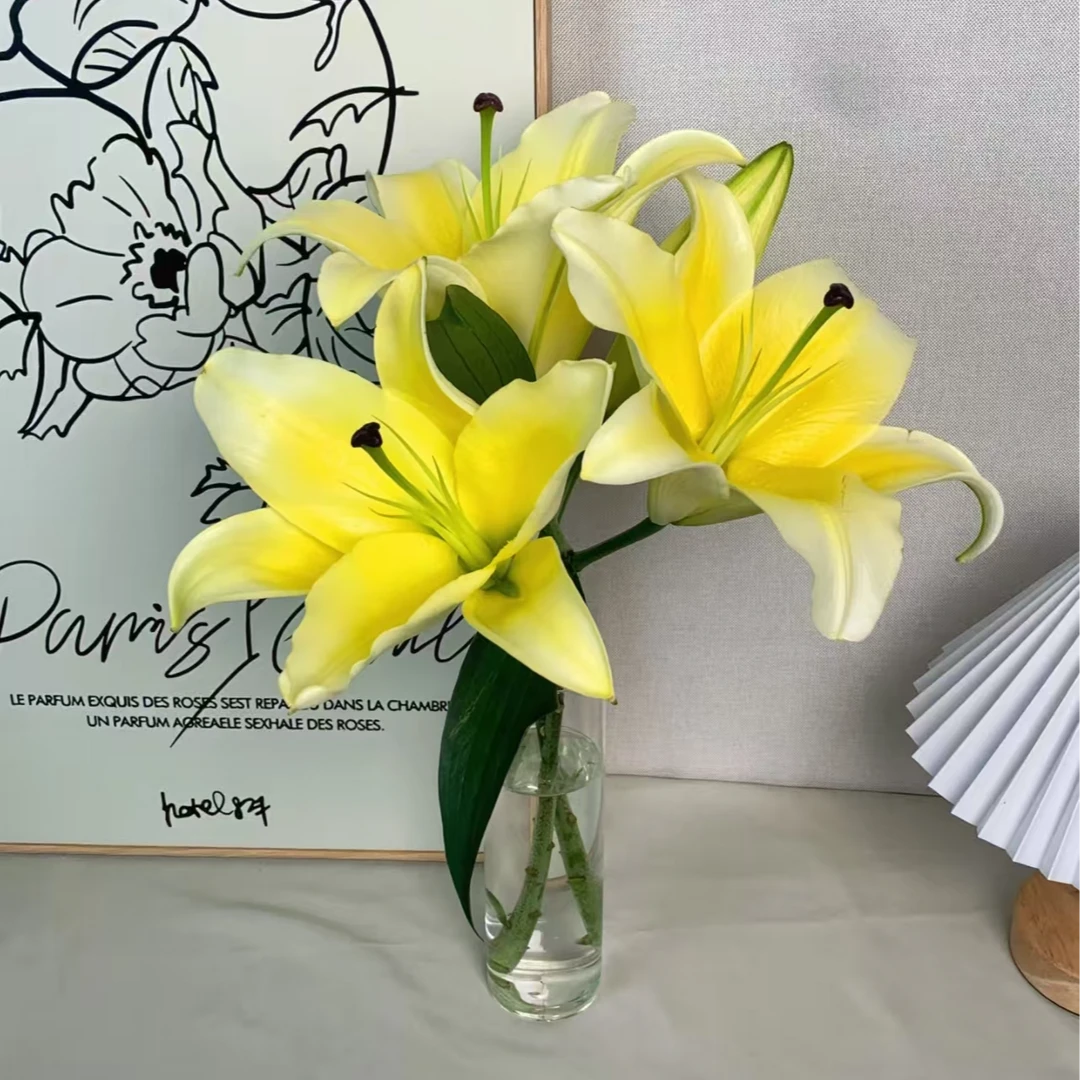 黄色百合3枝7-9头50厘米-60厘米