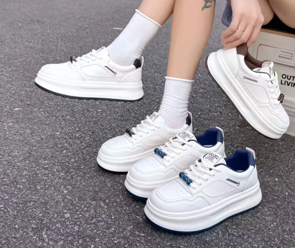 【华小姐】夏秋季新款时尚潮流圆头厚底透气百搭休闲鞋012