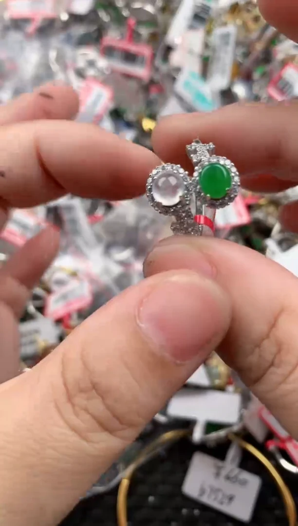 银S925镶嵌戒指翡翠333    7