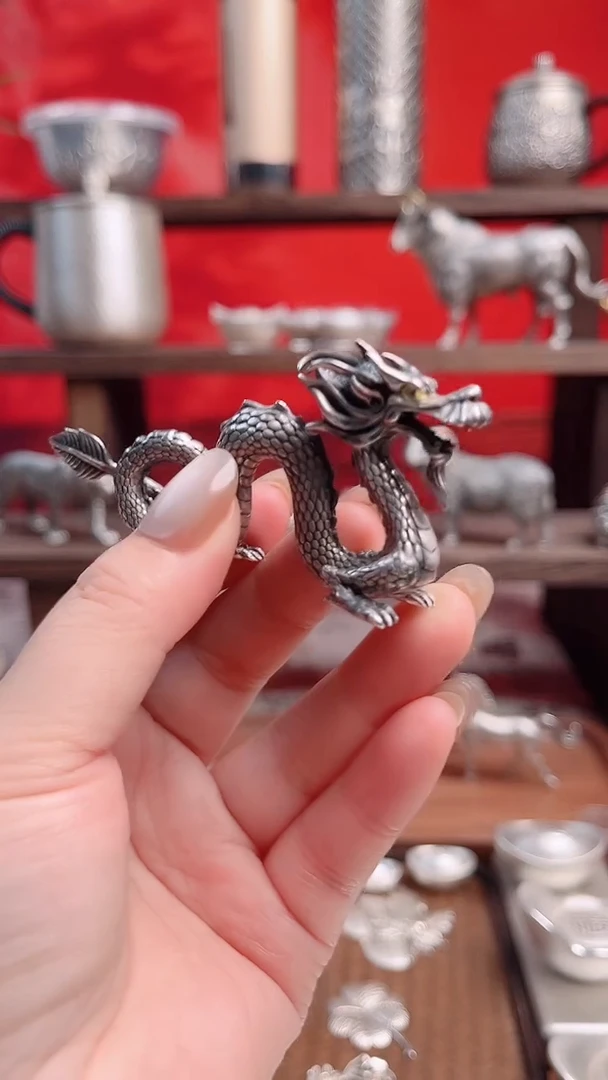 【闪购商品】茶宠做旧十二生肖银摆件（龙）