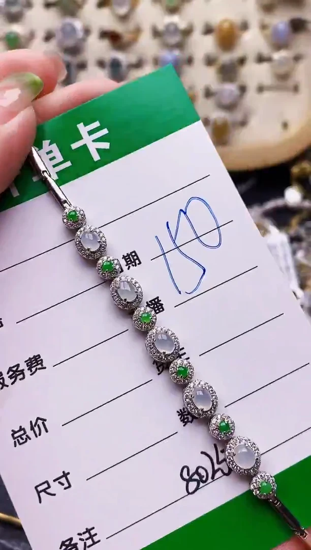 翡翠戒指银S925镶嵌8025