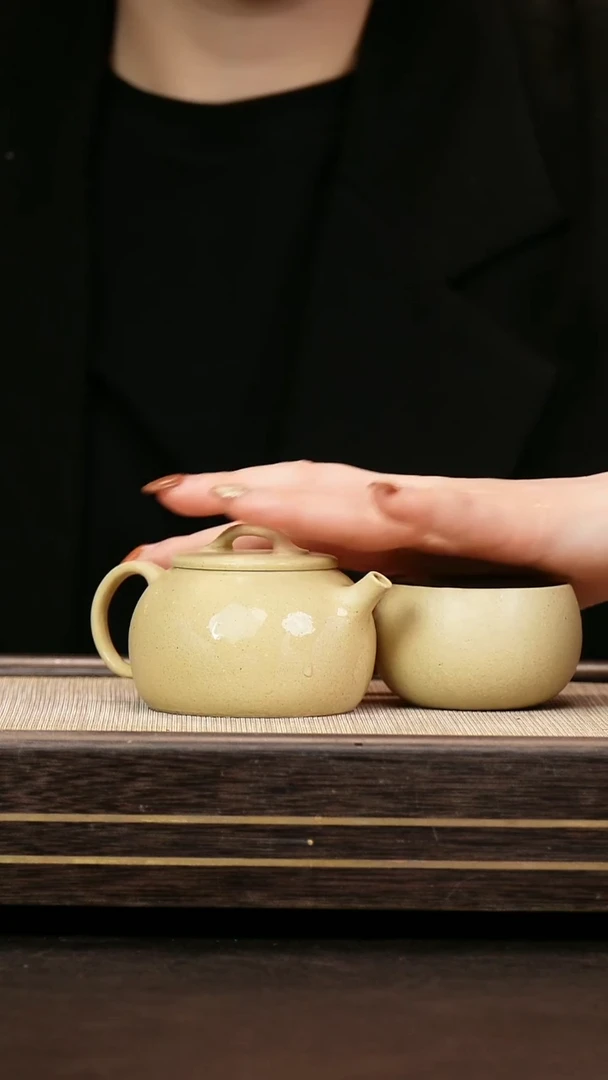 茶壶紫砂原矿本绿 宫灯汉瓦·150cc+罗汉杯