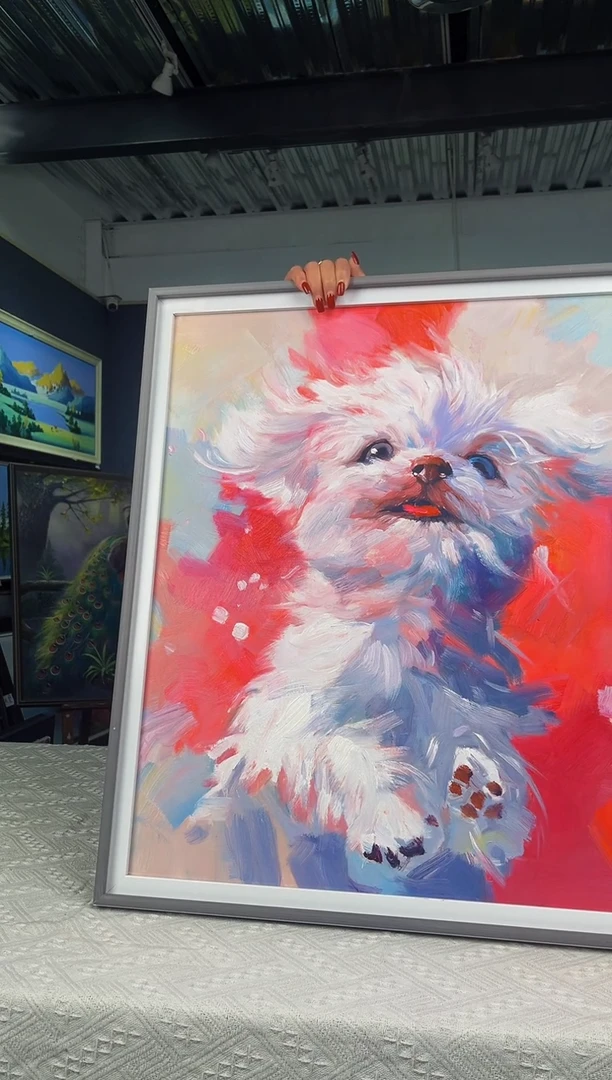 【闪购商品】油画42号 50*60 狗-手绘油画