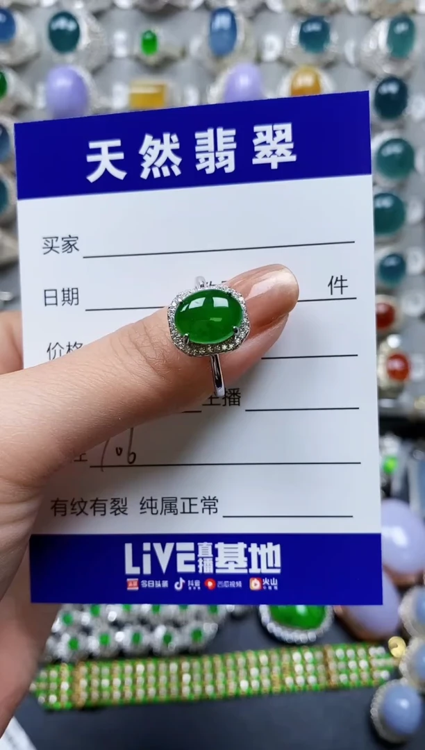 【闪购商品】翡翠戒指银S925镶嵌0106