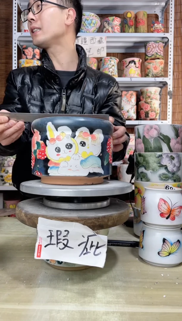 【闪购商品】摆件211陶花岛多肉陶瓷花盆罐——微瑕