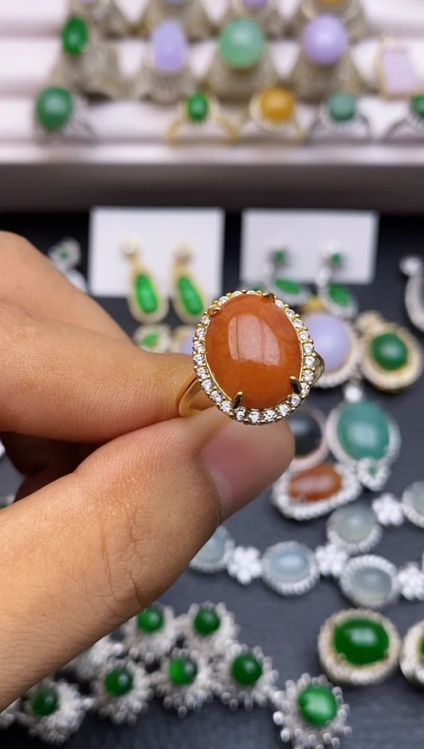 银S925镶嵌戒指翡翠/0015