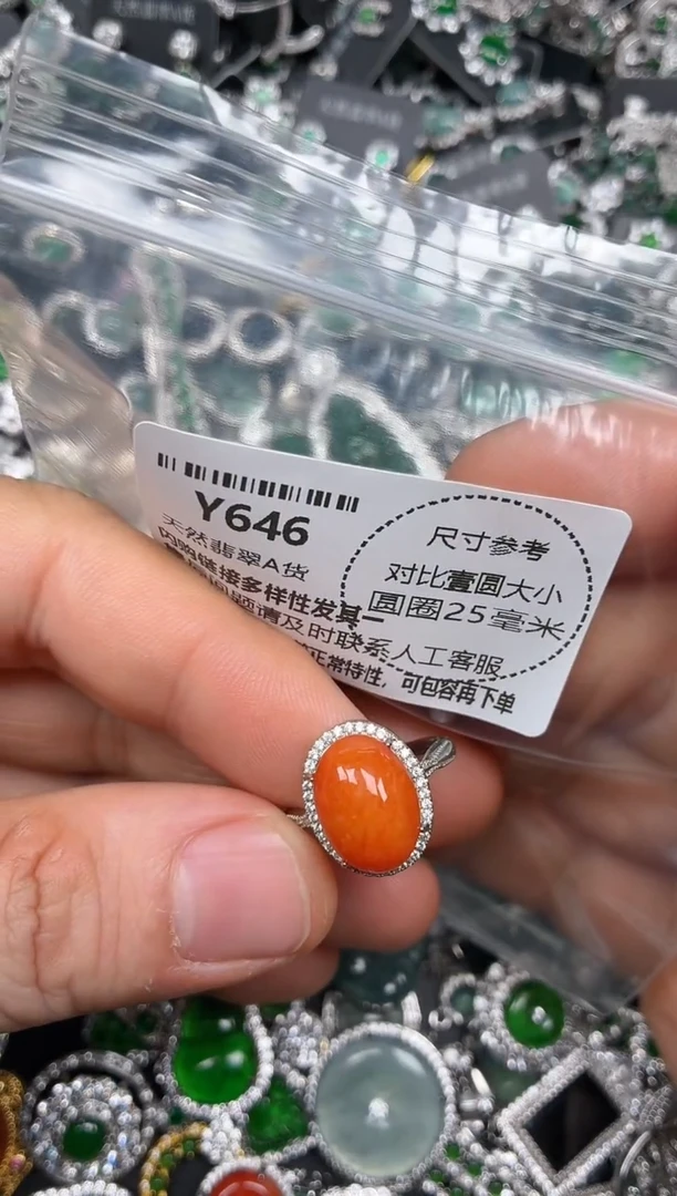 颈饰未镶嵌翡翠Y646戒指
