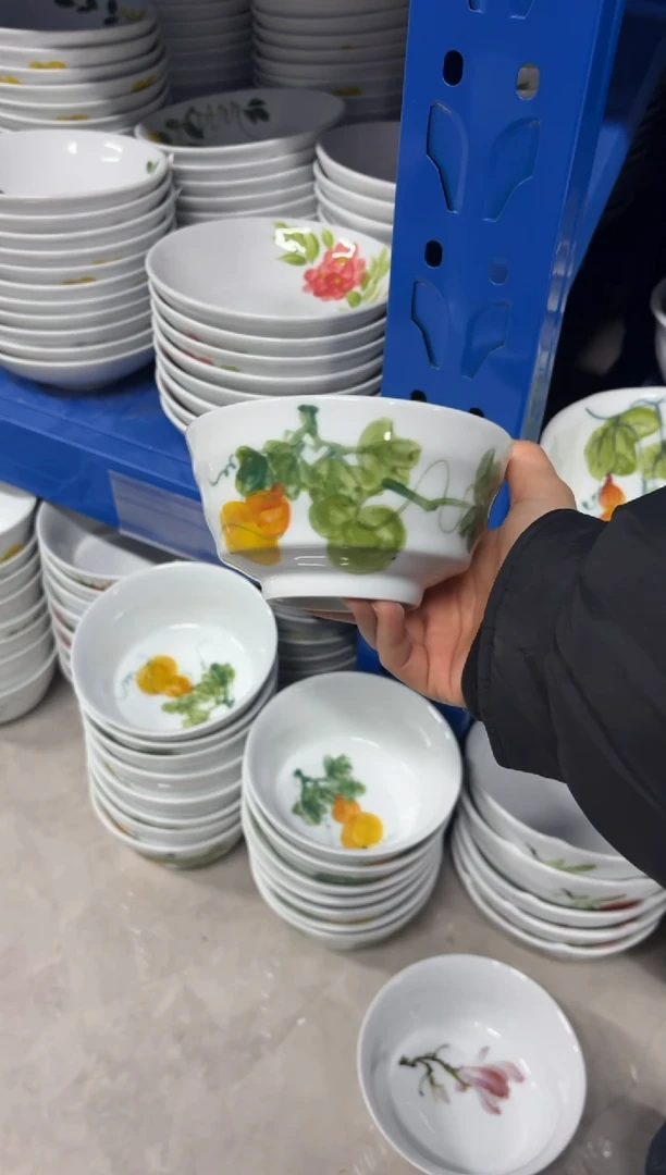 景德镇手绘釉中彩（食品级）小高脚碗