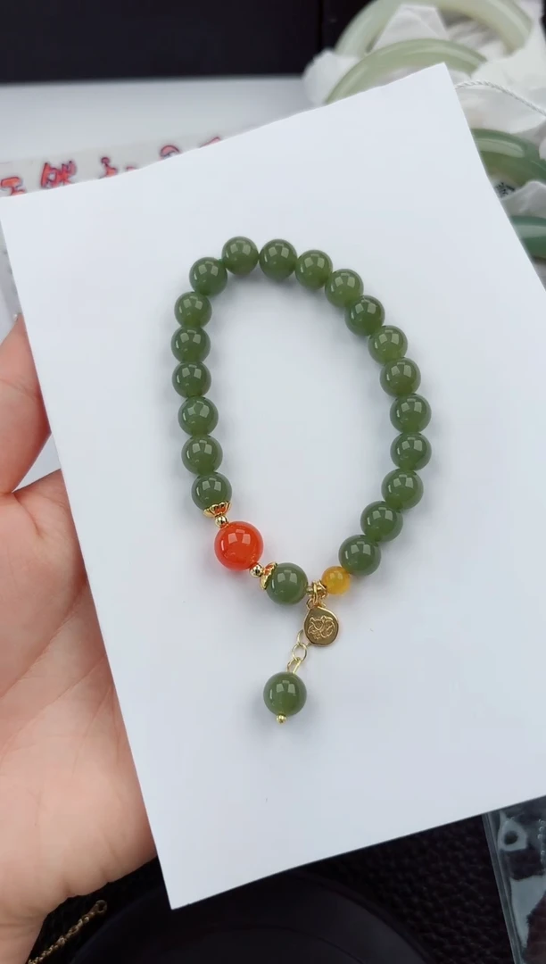 【闪购商品】和田玉手串未镶嵌555微色差T