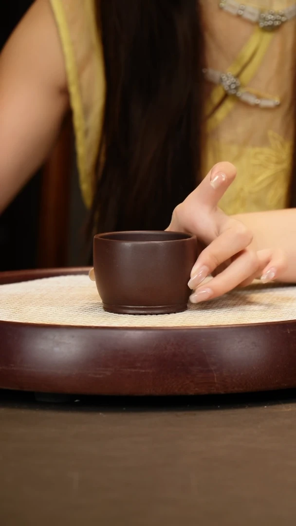 紫砂茶杯紫泥主人杯