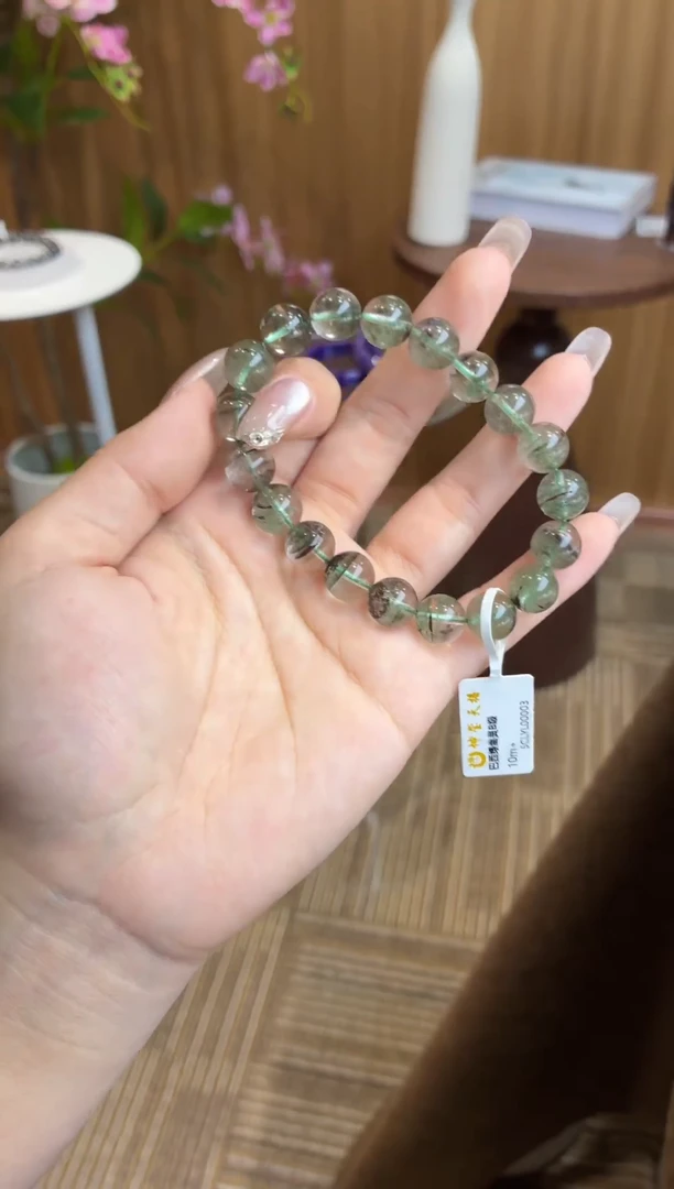 未镶嵌手链水晶绿幽灵10m+