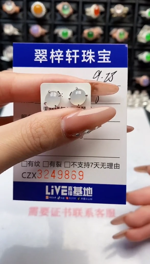 银S925镶嵌戒指翡翠9869