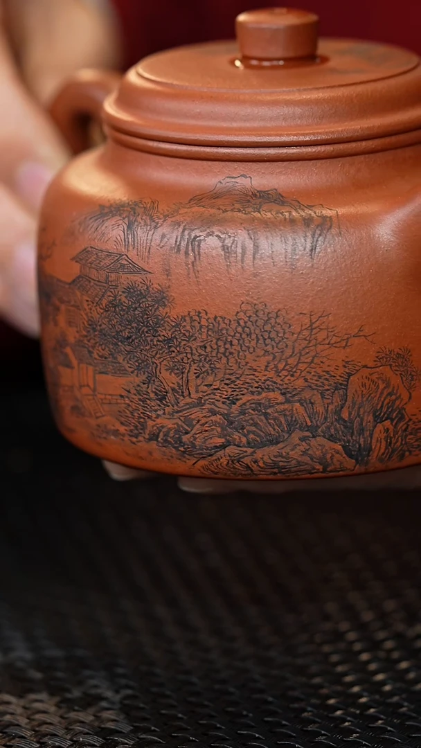 【闪购商品】紫砂茶壶德中，墨绘，260毫升