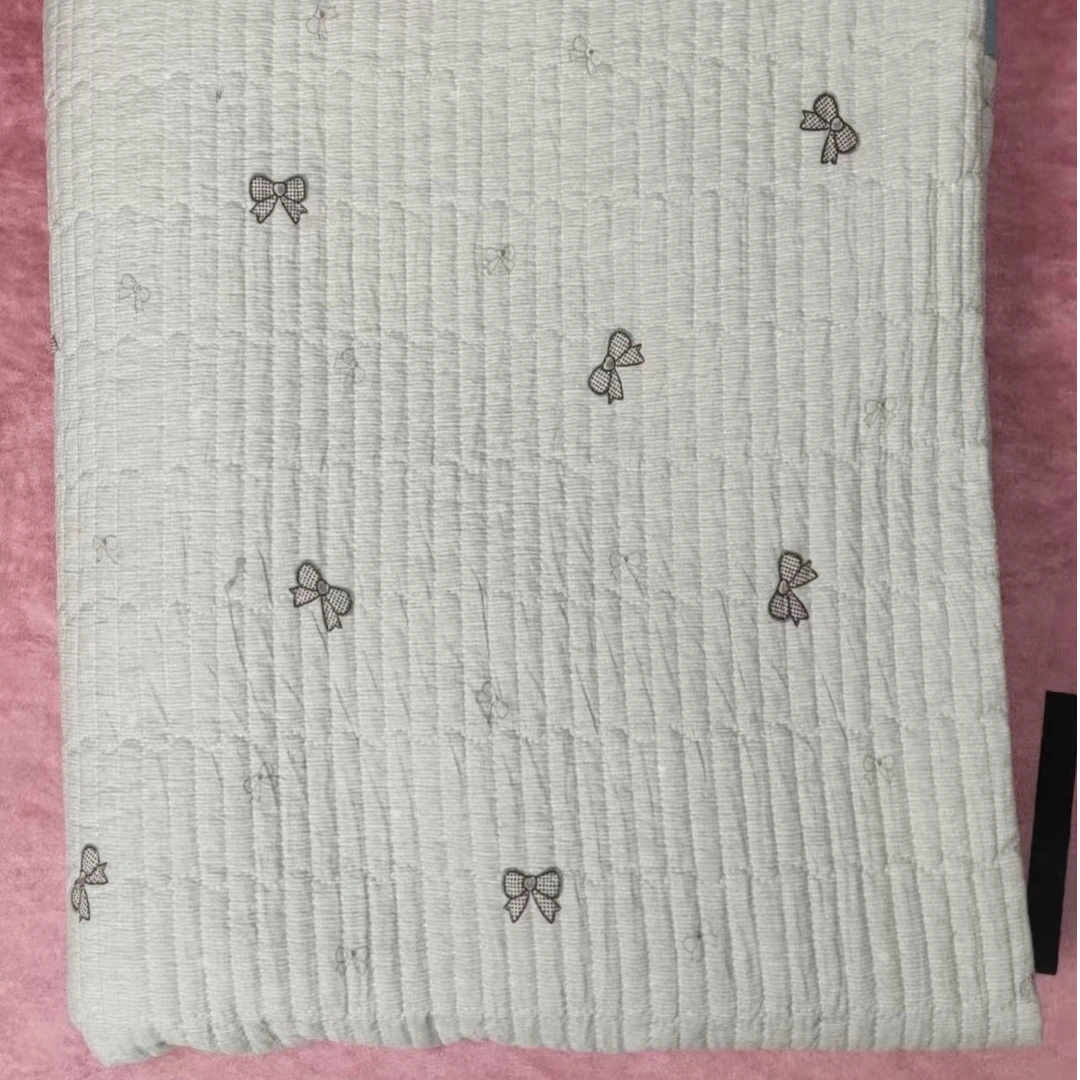 【绿色蝴蝶结】A类双面加厚绗缝亲肤透气柔软防滑水洗四季通用床盖