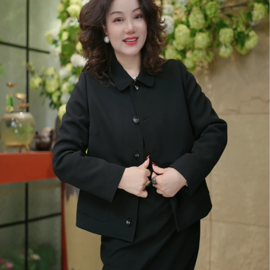 LUCK-醋酸棉袄外套-2025秋冬款宽松简约感设计师显瘦气质短款外套