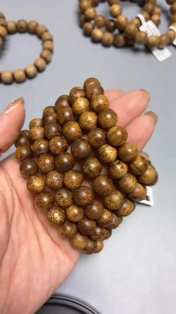 沉香手串海南莺歌绿圆珠单圈1.0多样性发其一