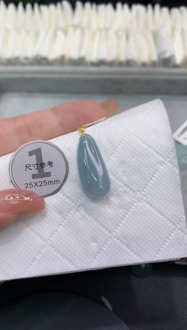 吊坠(不含链)18K金镶嵌翡翠11