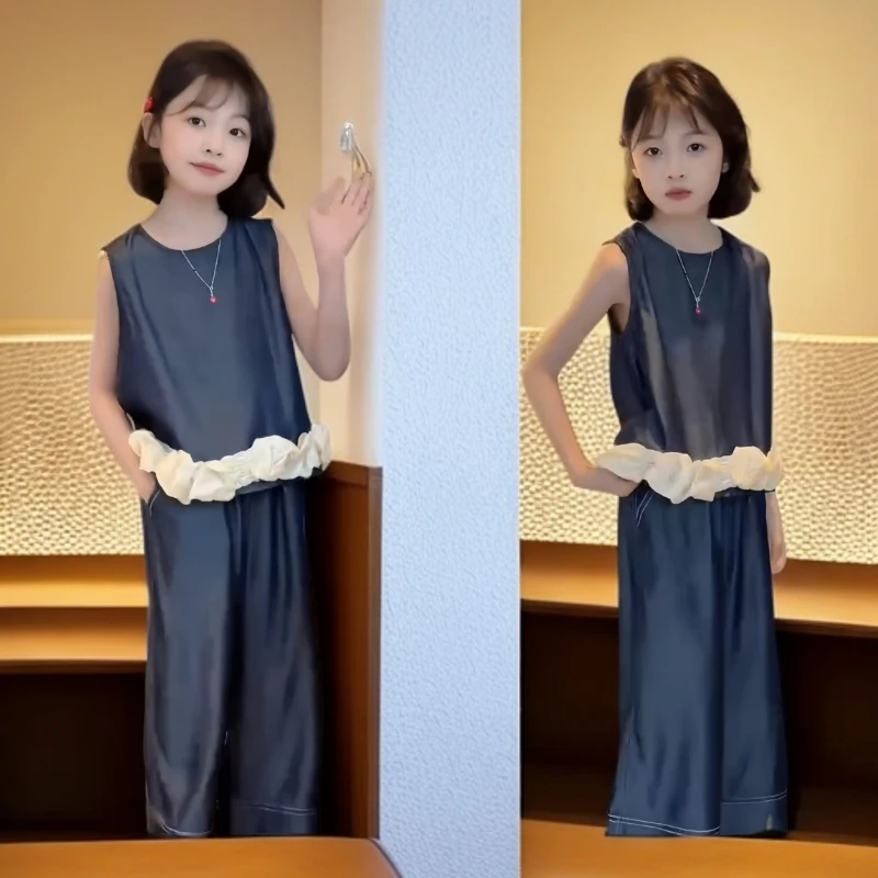 简约潮牌店铺儿童服装2025年款衣服女童装夏装套装6-12岁高级感15