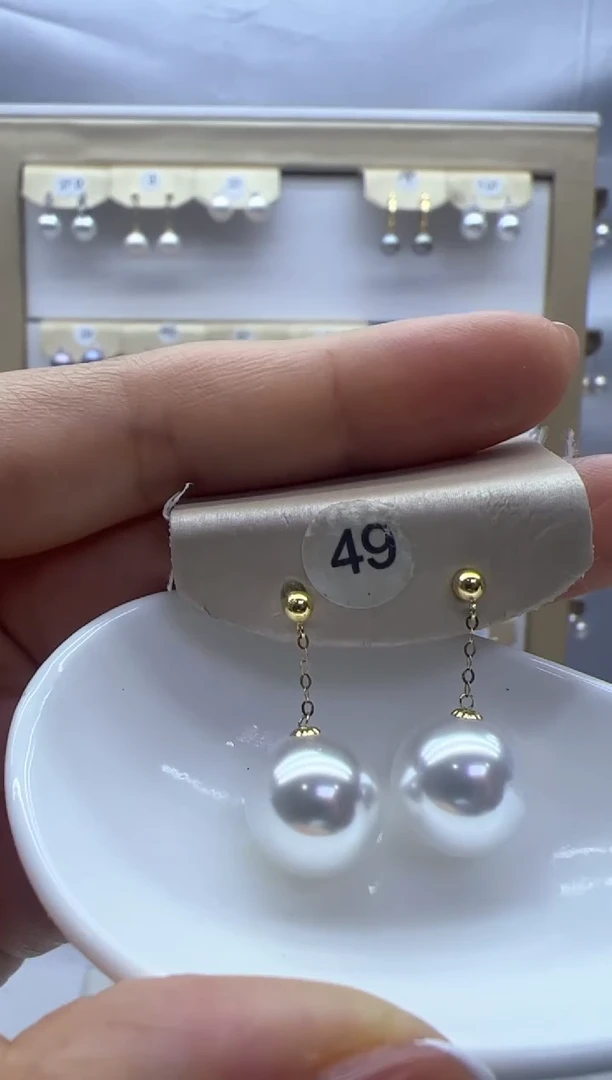 【闪购商品】淡水珍珠耳饰18K金镶嵌49