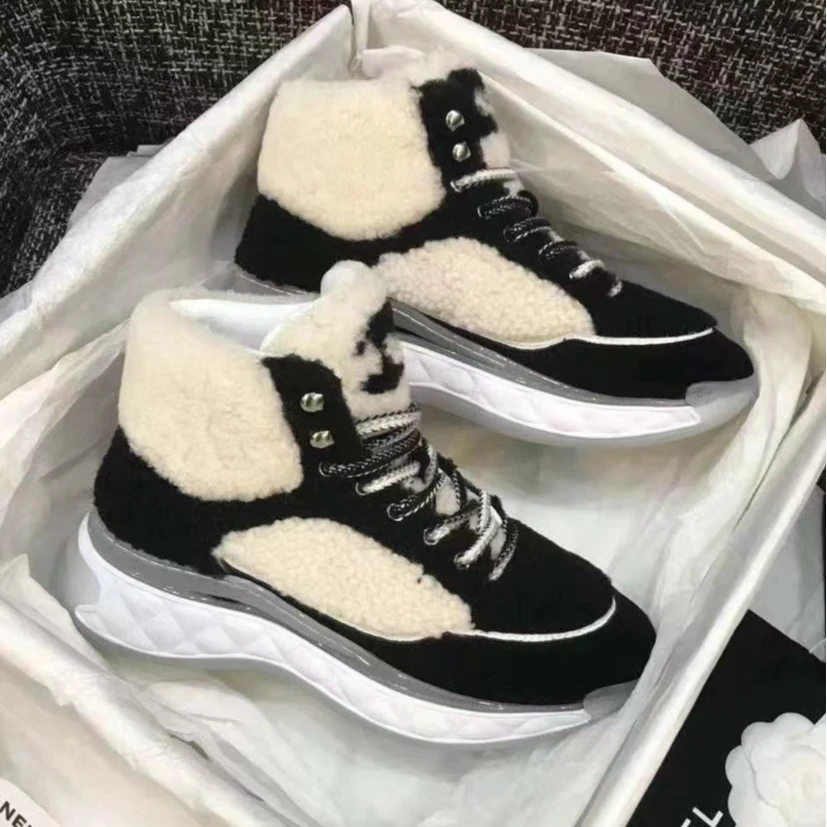 99新 Chanel/香奈儿 泰迪熊猫高帮鞋36/12期/80131426/代卖服务