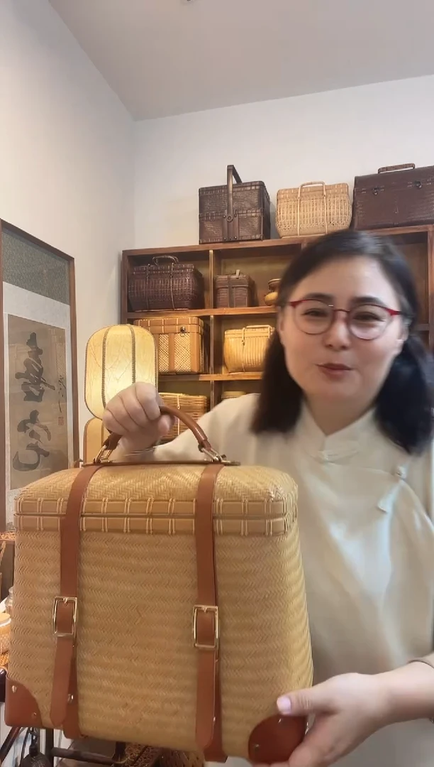 手工竹编秋实手提包