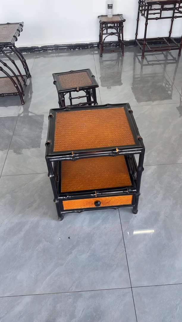 竹筇竹收纳柜带抽屉不退不换