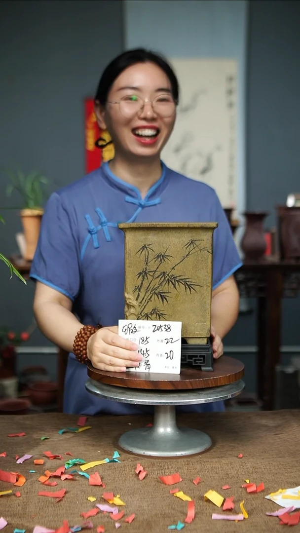 紫砂花盆灰20538+S 瑕  紫砂花盆紫砂