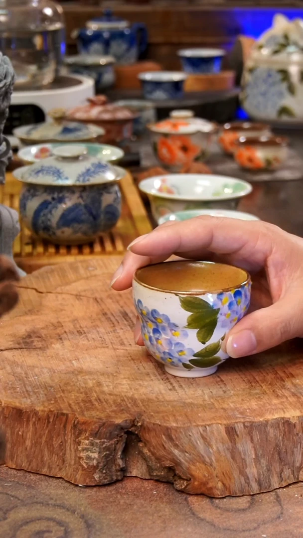 杯子绣球花手工手绘手工手绘