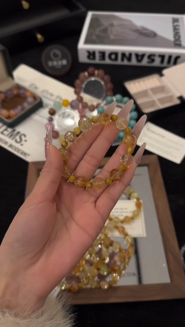 未镶嵌手链水晶黄色系多宝x3531