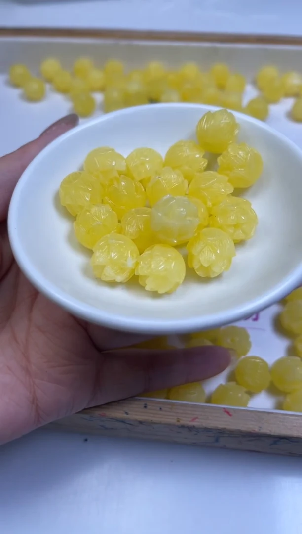 裸石蜜蜡未镶嵌L463 蜜蜡 莲花珠13mm5个6.8元