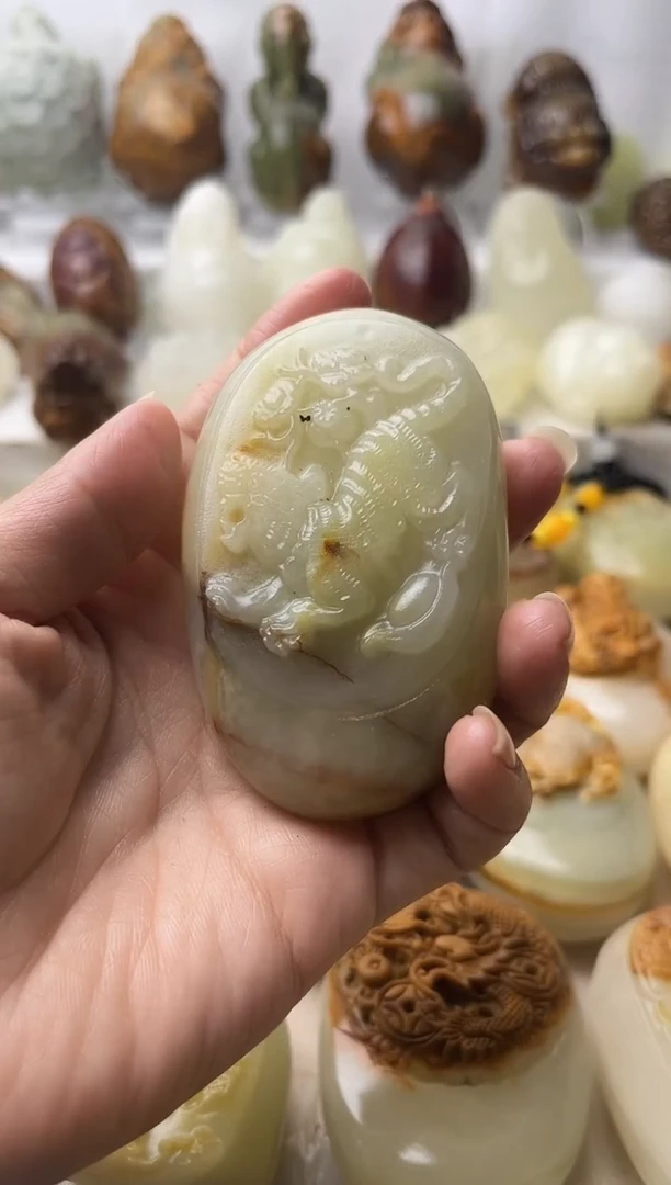 石材方解石棉纹正常不退换虎微瑕