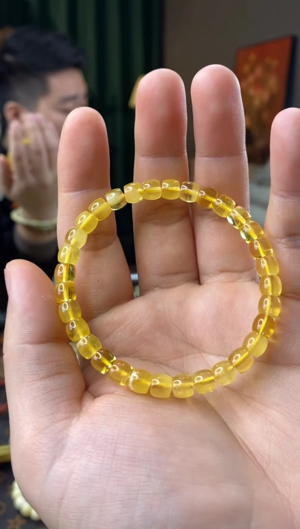 【闪购商品】金珀手串未镶嵌6.5mm直切微瑕