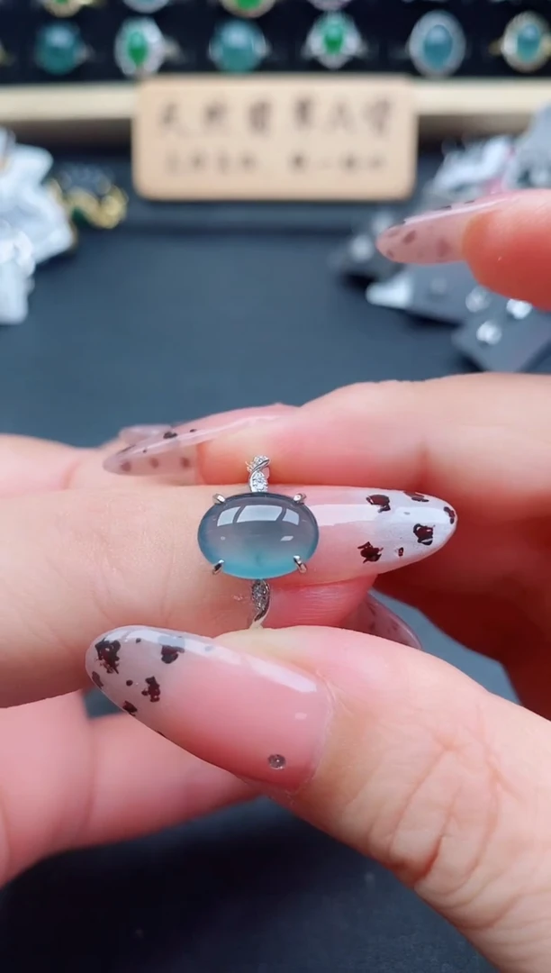 银S925镶嵌戒指翡翠1