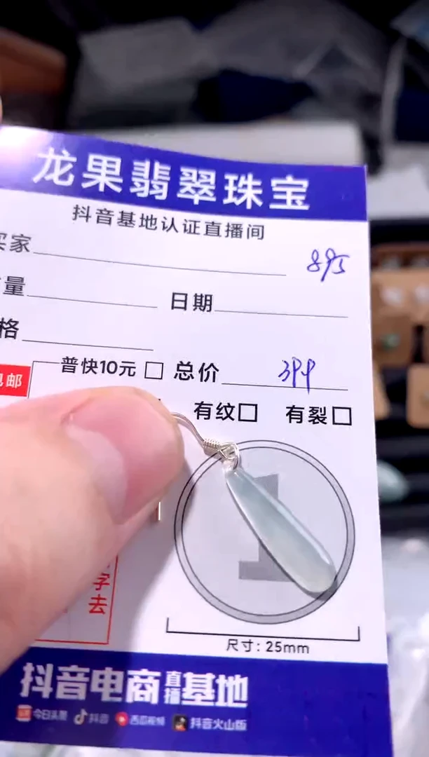 颈饰未镶嵌翡翠冰胶水滴895