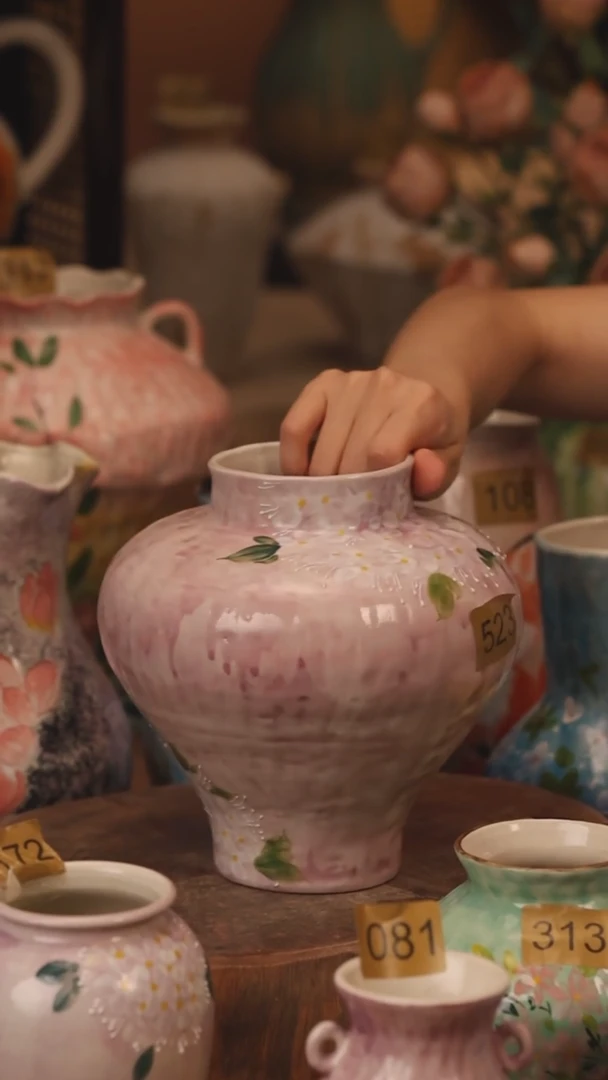 陶瓷523景德镇设计师手作花器摆件侘寂风