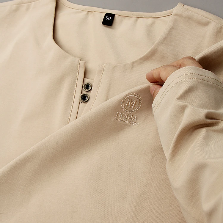 荷波撒纳温男士长袖t恤鸡心V领春秋季休闲上衣薄款潮流时尚长袖