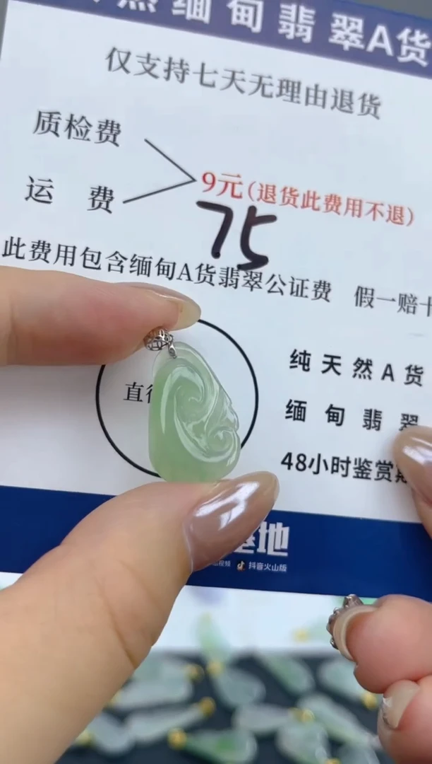 颈饰18K金镶嵌翡翠天然A货翡翠