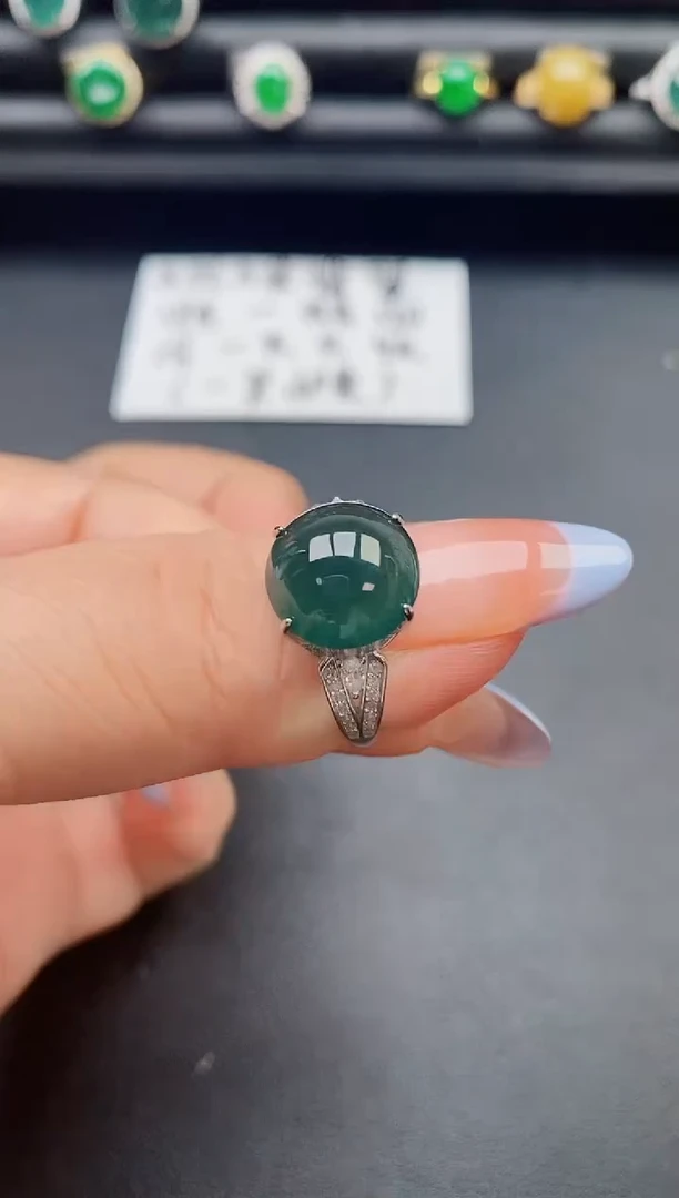 翡翠戒指银S925镶嵌321321