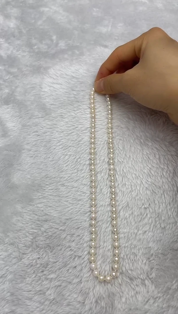 项链银S925镶嵌海水珍珠AK羽皇金5.5-6mm