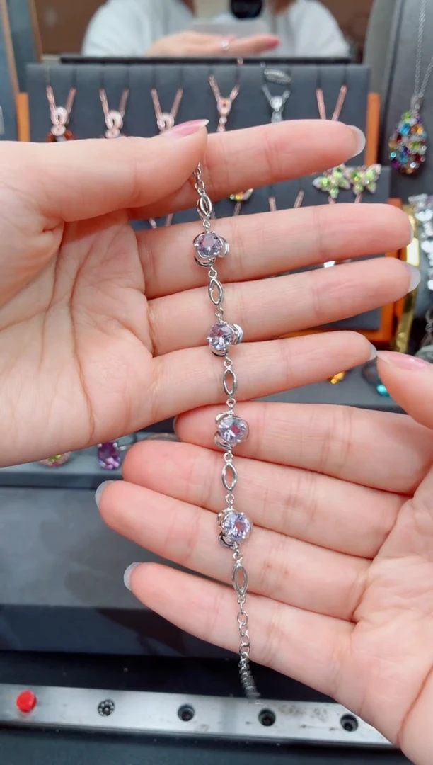 银S925镶嵌手链水晶水晶手链