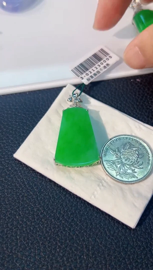 颈饰18K金镶嵌翡翠 缅料A货/支持复检/一件