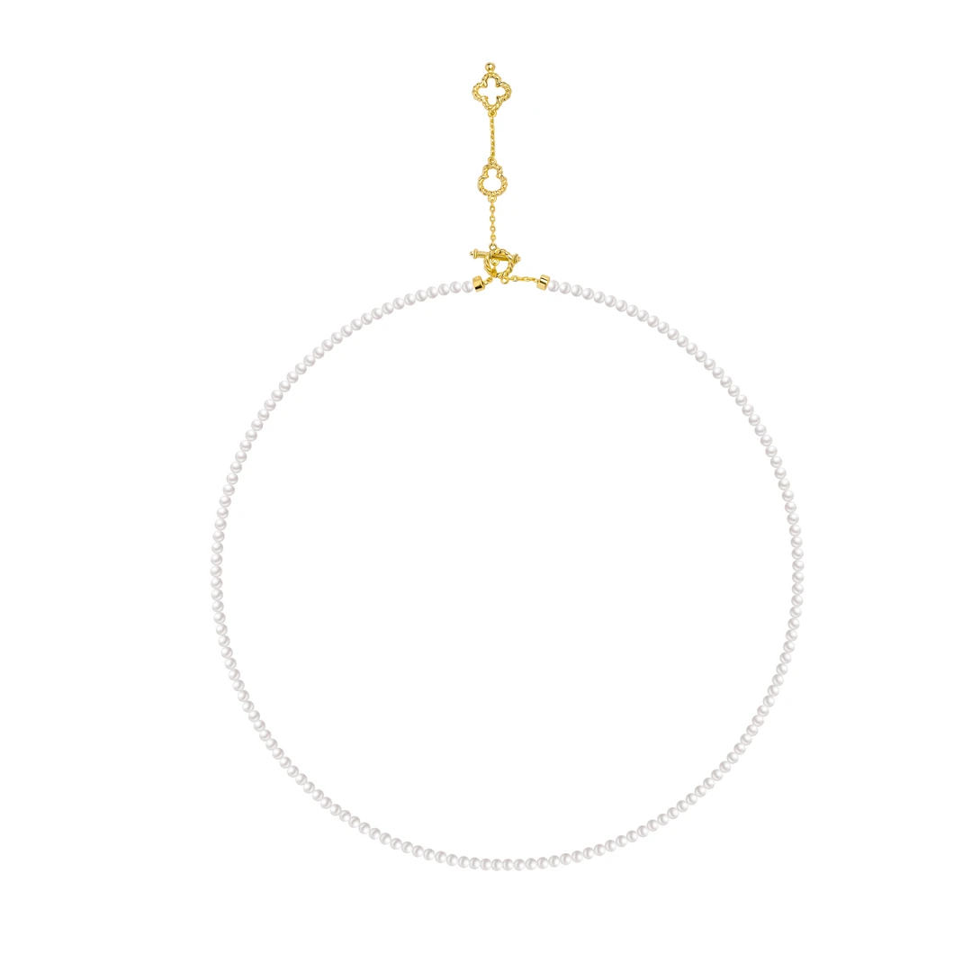 摩邦珠宝 铜合金合成锆石项链 小米珠珠项链